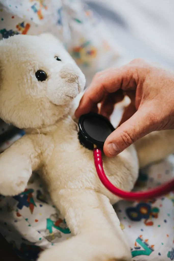 stethoscope with teddy bear