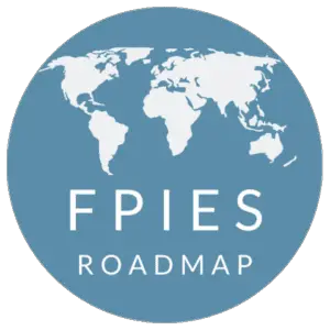 Blue globe with FPIES Roadmap logo